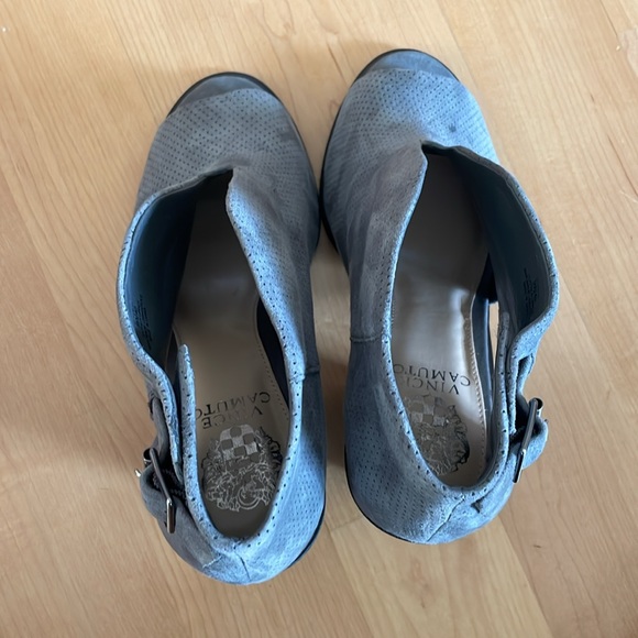 Vince Camuto suede pinhole mule booties heels - Picture 5 of 11